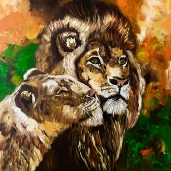Painting titled "Happy couple." by Olga Koval, Original Artwork, Oil