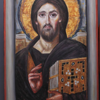 Painting titled "Jesus Christ Pantok…" by Olga Krasanaki, Original Artwork