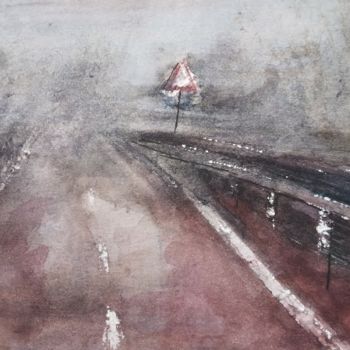 Ζωγραφική με τίτλο "On the road II" από Olga Laray, Αυθεντικά έργα τέχνης, Ακουαρέλα