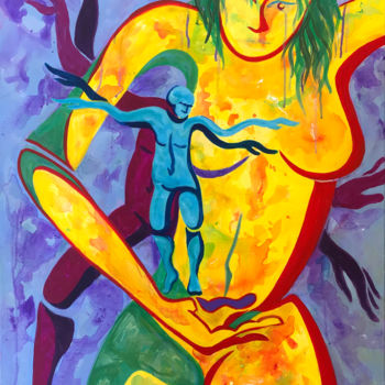 Painting titled "Tierra-Madre" by Olga Laray, Original Artwork, Acrylic