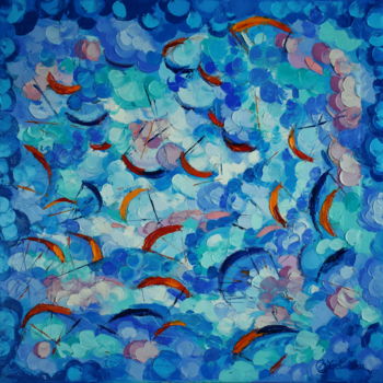 Peinture intitulée "Turbulence" par Olga Nikitina, Œuvre d'art originale, Huile Monté sur Châssis en bois
