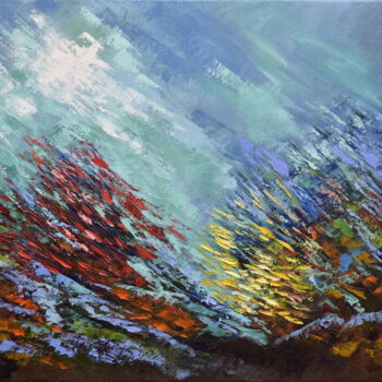 Peinture intitulée "Tropical Coral Reef…" par Olga Nikitina, Œuvre d'art originale, Huile Monté sur Châssis en bois