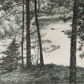 Pittura intitolato "Valaam Islands. Ост…" da Olga Farukshina, Opera d'arte originale, Olio