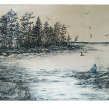 Pittura intitolato "Valaam Islands." da Olga Farukshina, Opera d'arte originale, Olio