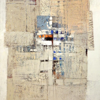 Pittura intitolato "Abstract in beige a…" da Olga Shagina, Opera d'arte originale, Olio