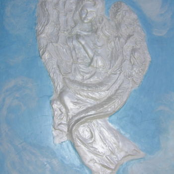 Sculpture titled "The Bas-Relief Ange…" by Sierova Olha, Original Artwork, Concrete