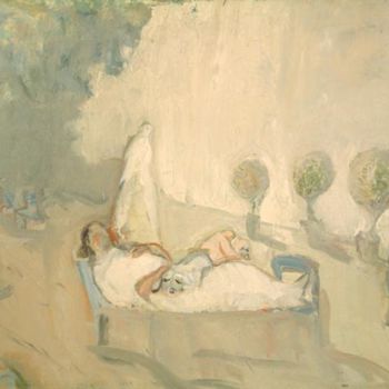 Malerei mit dem Titel "Jardin Luxembourg/o…" von Olga, Original-Kunstwerk