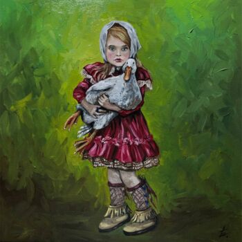 Peinture intitulée "childhood in the vi…" par Olha Bozhko, Œuvre d'art originale, Huile