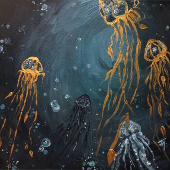 「Подводный мир」というタイトルの絵画 Olha Bozhkoによって, オリジナルのアートワーク, オイル