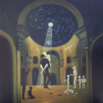 Pittura intitolato "The prediction  cam…" da Olha Chumak, Opera d'arte originale, Olio