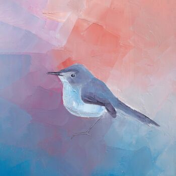 绘画 标题为“Bird in colorful ga…” 由Olha Gitman, 原创艺术品, 油