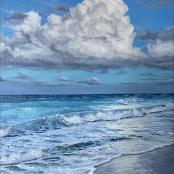 Painting titled ""sunny day"" by Olha Holub, Original Artwork, Oil Mounted on Wood Stretcher frame
