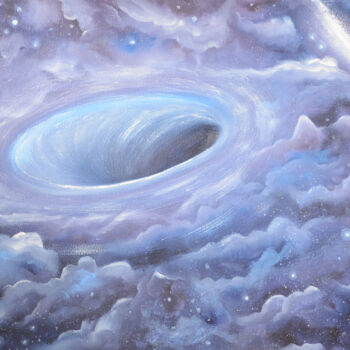 Картина под названием "SPACE RHAPSODY 3" - Olha Karavayeva, Подлинное произведение искусства, Масло