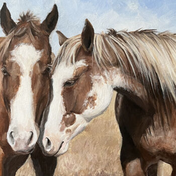 「Horses 6」というタイトルの絵画 Olia Tomkovaによって, オリジナルのアートワーク, アクリル
