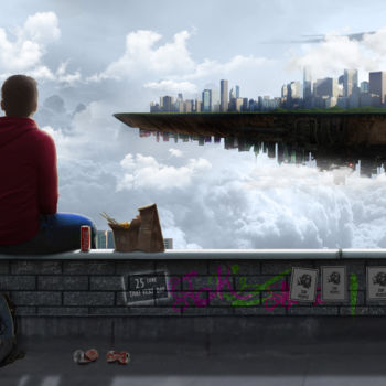 Digital Arts titled "Roofman" by Olich Good, Original Artwork, Collages