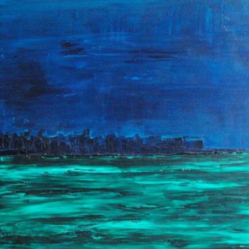 Pittura intitolato "Bleu terre, bleu mer" da Olivier Gardrat, Opera d'arte originale