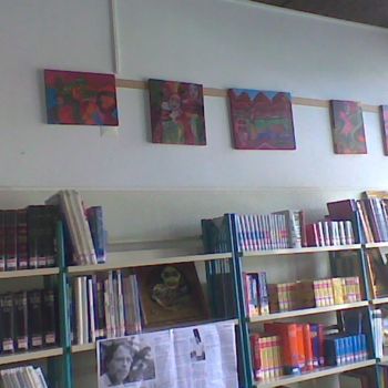 Pittura intitolato "Exposição biblioteca" da Olinda Gil, Opera d'arte originale