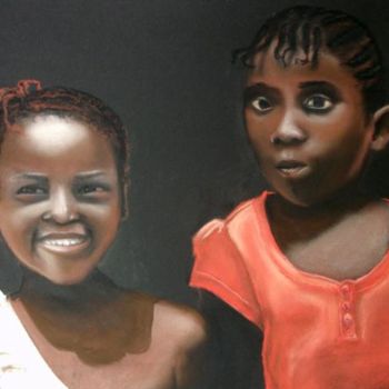 Drawing titled "Two girls" by Olayinka Taylor-Lewis, Original Artwork, Other