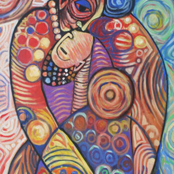 Pintura titulada "motherhood-2-acryli…" por Olisa Nwadiogbu, Obra de arte original, Oleo