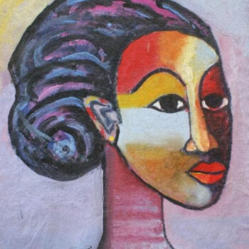 Painting titled "portrait-acrylic-on…" by Olisa Nwadiogbu, Original Artwork, Oil