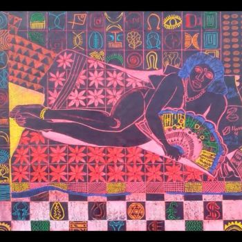 「Anyawututu」というタイトルの絵画 Olisa Nwadiogbuによって, オリジナルのアートワーク
