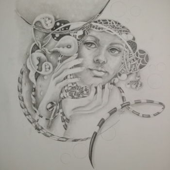 Drawing titled "Mauricette 1" by Véronique Sol, Original Artwork, Pencil