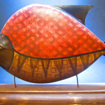 Sculpture titled "poisson" by Oliv, Original Artwork, Mixed Media