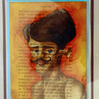 Malerei mit dem Titel "moustache" von Oliv, Original-Kunstwerk, Öl