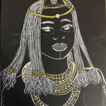 Dessin intitulée "Portrait Femme afri…" par Olivia Inderchitt, Œuvre d'art originale, Craie