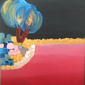 Painting titled "Red desert" by Olivia Inderchitt, Original Artwork, Acrylic