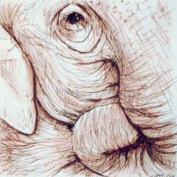 Drawing titled "elephant-art.jpg" by Ollina, Original Artwork, Ink