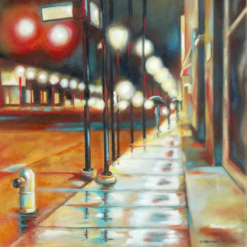 Painting titled "night-street.jpg" by Ollina, Original Artwork, Oil