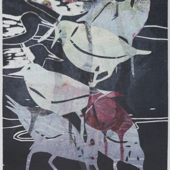 Incisioni, stampe intitolato "Sanderling 4" da Olivia Quintin, Opera d'arte originale, incisione