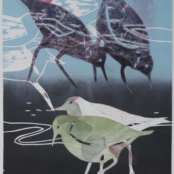Incisioni, stampe intitolato "Sanderling 7" da Olivia Quintin, Opera d'arte originale, incisione