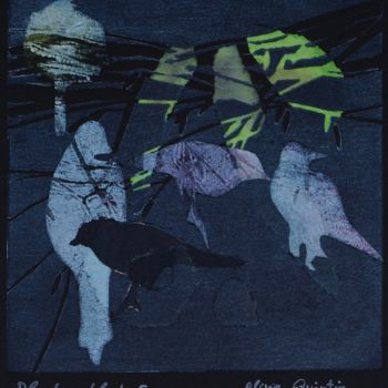 Incisioni, stampe intitolato "black is black 5" da Olivia Quintin, Opera d'arte originale, incisione