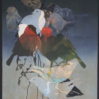 Incisioni, stampe intitolato "Buissonnement 3" da Olivia Quintin, Opera d'arte originale, incisione