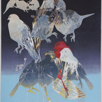 Incisioni, stampe intitolato "Buissonnement 4" da Olivia Quintin, Opera d'arte originale, incisione