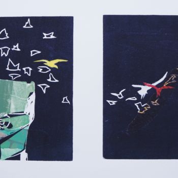 Gravures & estampes intitulée "Mirage 4" par Olivia Quintin, Œuvre d'art originale, Gravure