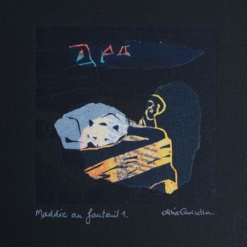 Impressões e gravuras intitulada "Maddie au fauteuil 1" por Olivia Quintin, Obras de arte originais, Gravação