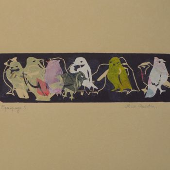 Gravures & estampes intitulée "Equipage 5" par Olivia Quintin, Œuvre d'art originale, Gravure