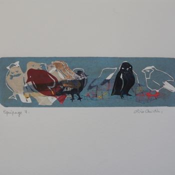 Incisioni, stampe intitolato "Equipage 7" da Olivia Quintin, Opera d'arte originale, incisione