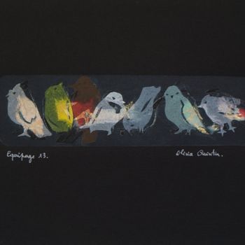 Druckgrafik mit dem Titel "Equipage 13" von Olivia Quintin, Original-Kunstwerk, Gravur