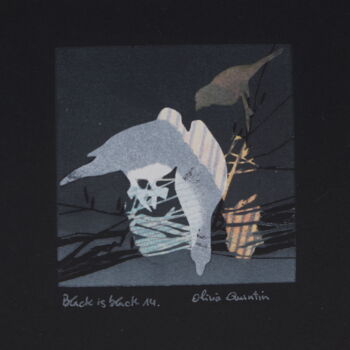 Gravures & estampes intitulée "black is black 14" par Olivia Quintin, Œuvre d'art originale, Gravure