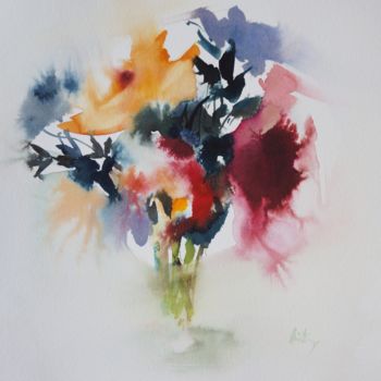 Schilderij getiteld "VA6 Les beaux souve…" door Olivia Quintin, Origineel Kunstwerk, Aquarel