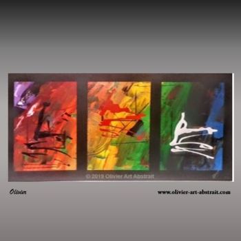 Painting titled "optical illusion" by Olivier Art Abstrait, Original Artwork, Acrylic Mounted on Wood Stretcher frame