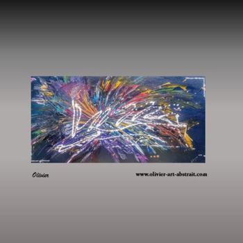 Pintura intitulada "Freworks" por Olivier Art Abstrait, Obras de arte originais, Acrílico Montado em Armação em madeira