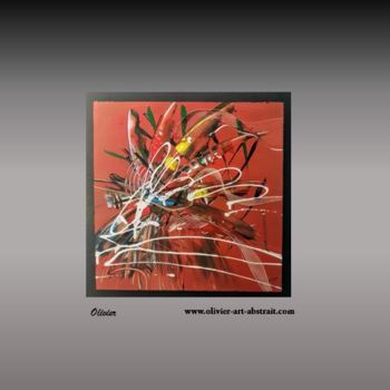 제목이 "Ananké"인 미술작품 Olivier Art Abstrait로, 원작, 아크릴 나무 들것 프레임에 장착됨