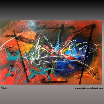 Painting titled "Apollon" by Olivier Art Abstrait, Original Artwork, Acrylic Mounted on Wood Stretcher frame