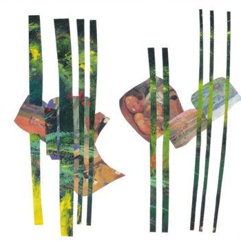 Collages titled "Mikado" by Olivier Bourgin, Original Artwork, Collages