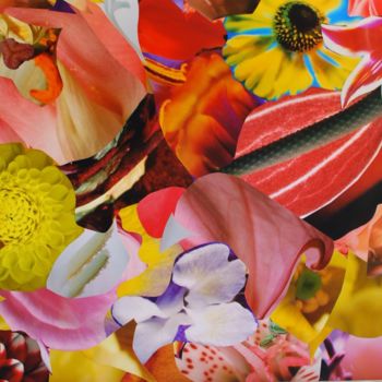 Collages titled "Flowersforever" by Olivier Bourgin, Original Artwork, Collages